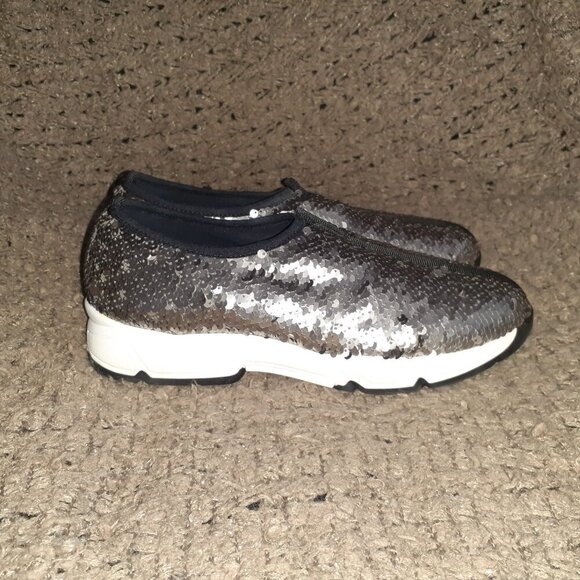 Méliné-MELINE-Black/Gray Sequins Loafers-Italy-Sz 38-Excellent - Picture 5 of 8